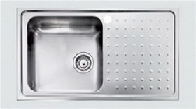 SANITEC Νεροχύτης inox σατινέ 86 x 50cm, δεξιός