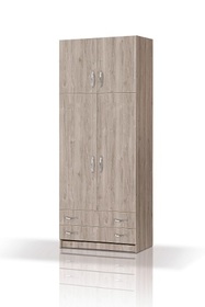 ΧΕΡΙ ΞΥΛΟ Ντουλάπα 2Φ με πατάρι - ΚΩΔ.:10-06a-2f