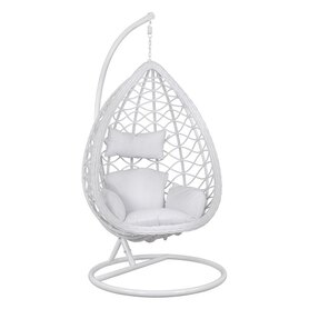 ΚΡΕΜΑΣΤΗ ΠΟΛΥΘΡΟΝΑ ΦΩΛΙΑ  ΜΕ ΛΕΥΚΟ WICKER & ΜΑΞΙΛΑΡΙΑ Φ105Χ195Υ εκ.