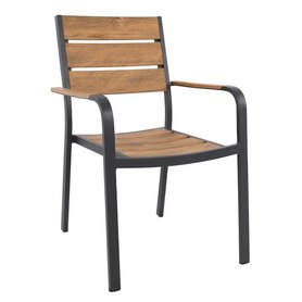 ΠΟΛΥΘΡΟΝΑ ΑΛΟΥΜΙΝΙΟΥ ΑΝΘΡΑΚΙ ΜΕ POLYWOOD  55x59x85Υεκ.