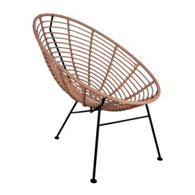 ΠΟΛΥΘΡΟΝΑ ΤΥΠΟΥ ΦΩΛΙΑ ΜΕΤΑΛΛΙΚΗ ALLEGRA  ΜΕ WICKER ΜΠΕΖ 73x83x86Υ εκ.