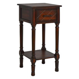 ΚΟΜΟΔΙΝΟ ΞΥΛΙΝΟ  LESLIE ΚΑΦΕ 36x36x72 εκ.