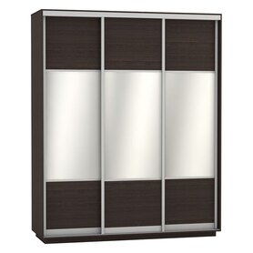 ΝΤΟΥΛΑΠΑ ΣΥΡΟΜΕΝΗ 3ΦΥΛΛΗ ΜΕ ΚΑΘΡΕΠΤΕΣ AMELIA  WENGE 180X60X220εκ.