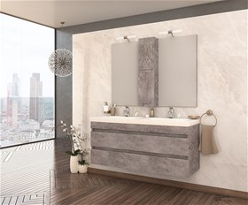 Έπιπλο Μπάνιου Πλήρες Σέτ LUXUS 120 / GRANITE με Νιπτήρα και Καθρέπτη 