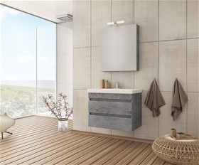 Έπιπλο Μπάνιου Πλήρες Σέτ LUXUS 70 / GRANITE με Νιπτήρα και Καθρέπτη 