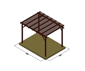 ΞΥΛΙΝΗ ΠΕΡΓΚΟΛΑ ΜΕ ΠΕΡΣΙΔΕΣ 5,8ΕΚ 10-103002 - 300Χ300εκ