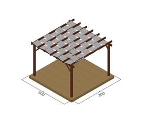 ΞΥΛΙΝΗ ΠΕΡΓΚΟΛΑ ΜΕ ΤΕΝΤΟΠΑΝΟ 10-104006 -300Χ400εκ