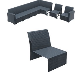 Καρέκλα Επέκταση Monaco Dark Grey 58Χ79Χ79 εκ. - 53-0820
