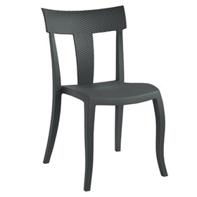 Καρέκλα Πολυπροπυλενίου Ανθρακί Με Σχέδιο RATTAN 49x55x84 TORO-S RATTAN  - 39-3234