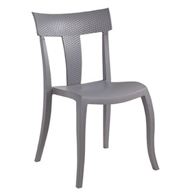 Καρέκλα Πολυπροπυλενίου Γκρι Με Σχέδιο RATTAN 49x55x84 TORO-S RATTAN  - 39-3234