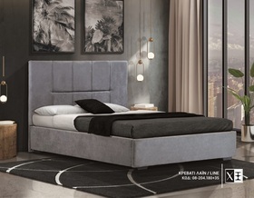 ΧΕΡΙ ΞΥΛΟ Κρεβάτι ντυμένο LINE κωδ.08-204