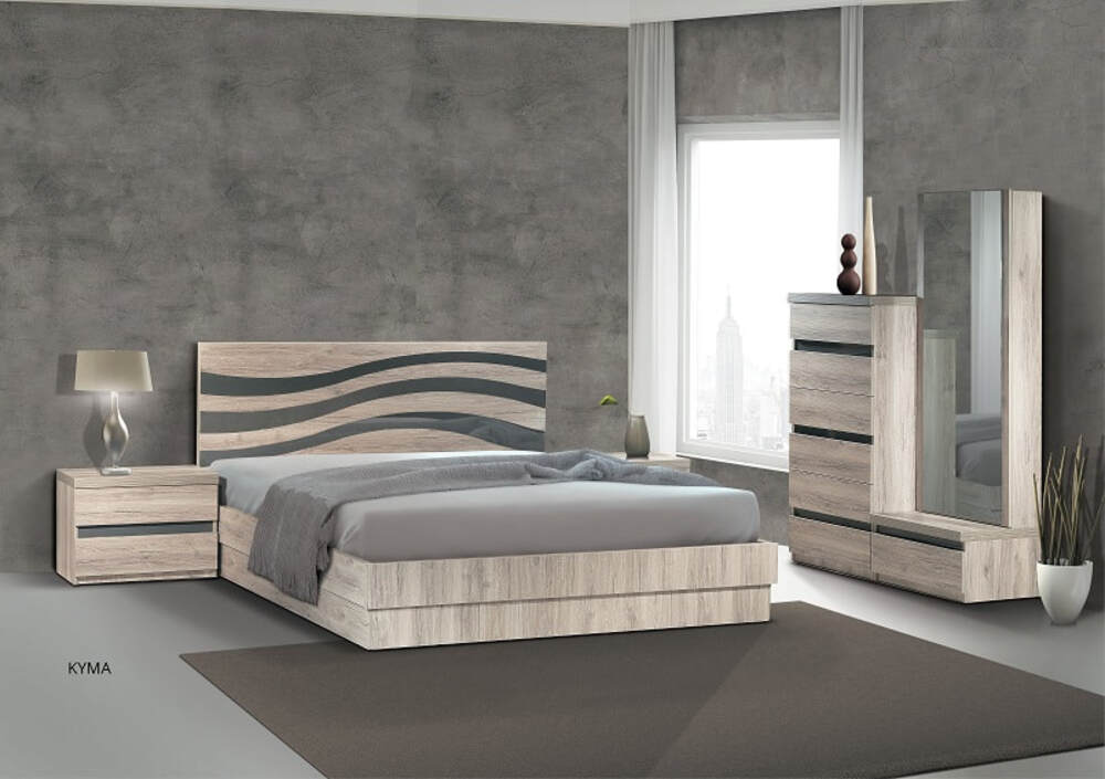 ΧΕΡΙ ΞΥΛΟ Κρεβάτι Διπλό ΚΥΜΑ - ΚΩΔ. 08-03​ - Για στρώμα 160 * 200 cm